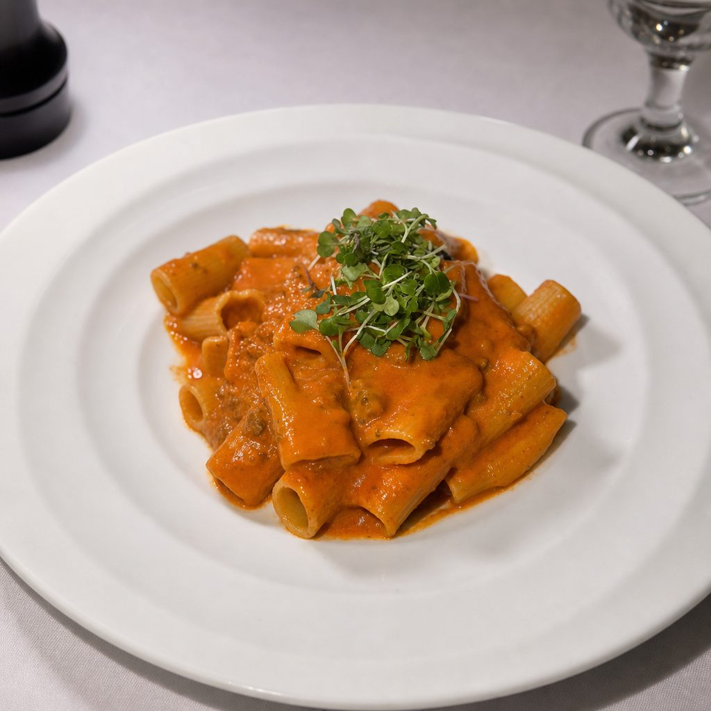 Rigatoni Bolognese.